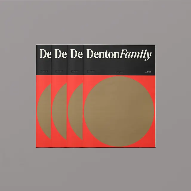 Denton Family Type Specimen, swiss, minimal, high-contrast
