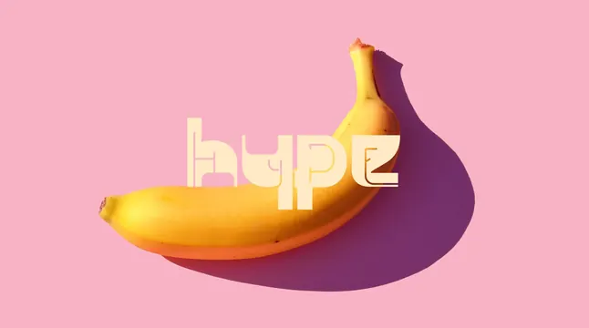 Hype Banana Graphic, playful, flat, vibrant