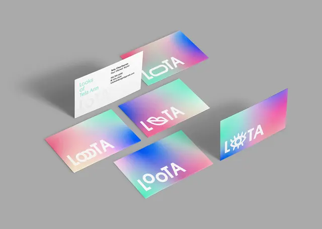Logo Identity Mockup, minimal, gradient-heavy, vibrant