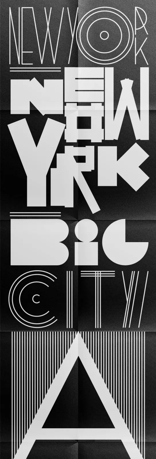 New York City Dream Typography Layout, brutalist, neo-brutalist, high-contrast