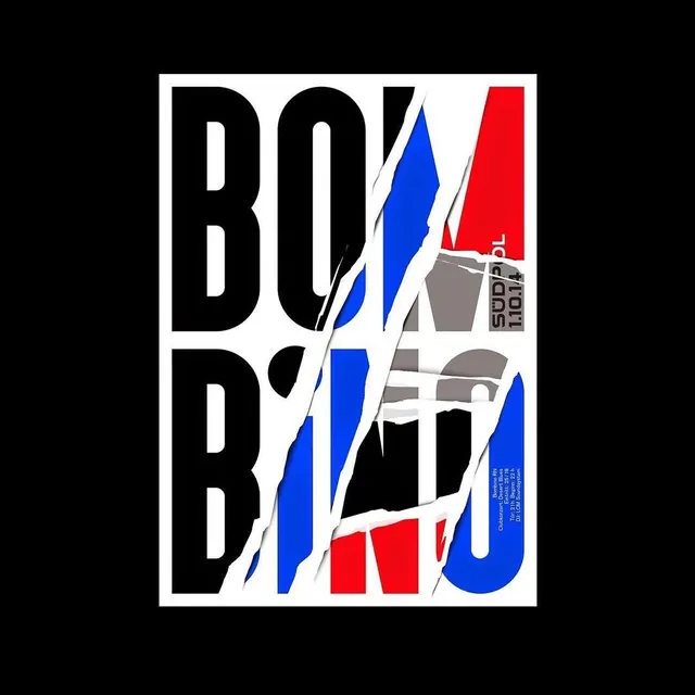 Bold Typographic Composition, brutalist, maximalist, high-contrast