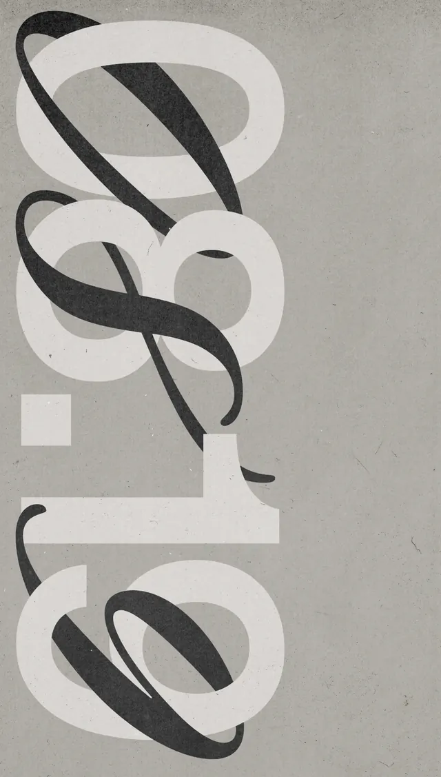 Abstract Typographic Composition, brutalist, monochrome, monochrome