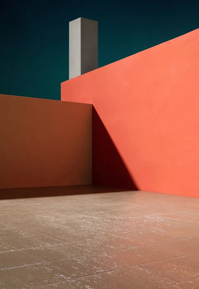 Architectural Geometry Study, minimal, geometric, warm