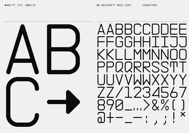 Alphabet Type Specimen, minimal, swiss, monochrome