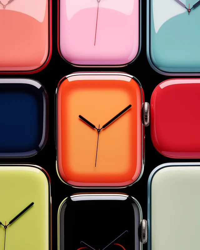 Colorful Analog Watch Grid, minimal, geometric, vibrant