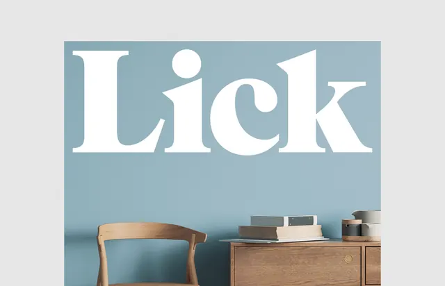 Lick Wordmark Mockup, minimal, light-mode, light