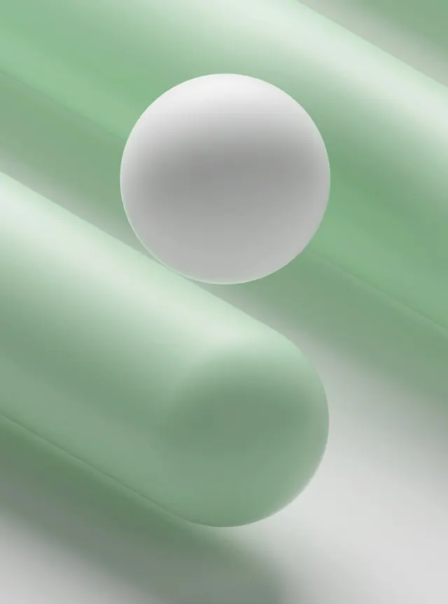 Pastel green 3D abstract composition, minimal, 3d-render, light