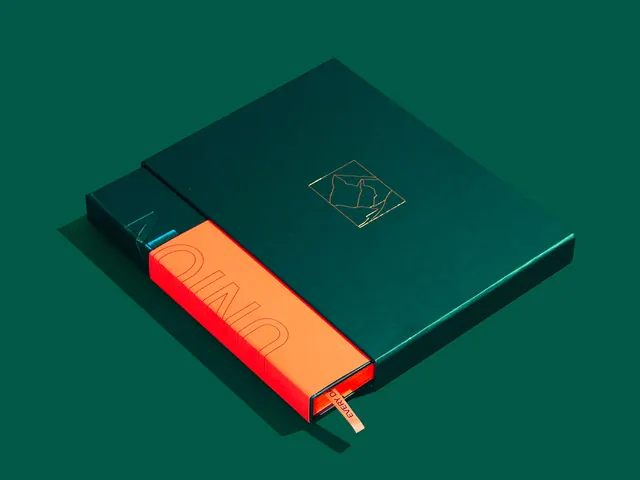 Geometric Logo on Book Mockup, minimal, luxury, dark