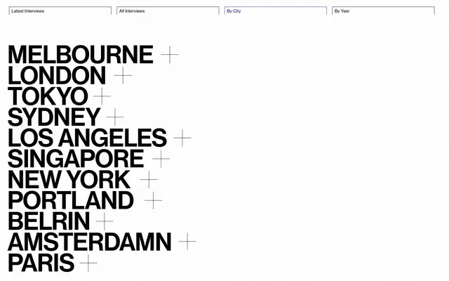 Global City List Typography