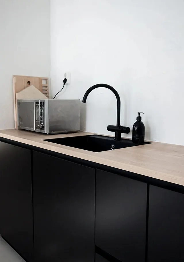 Modern Kitchen Interior, minimal, corporate-clean, monochrome