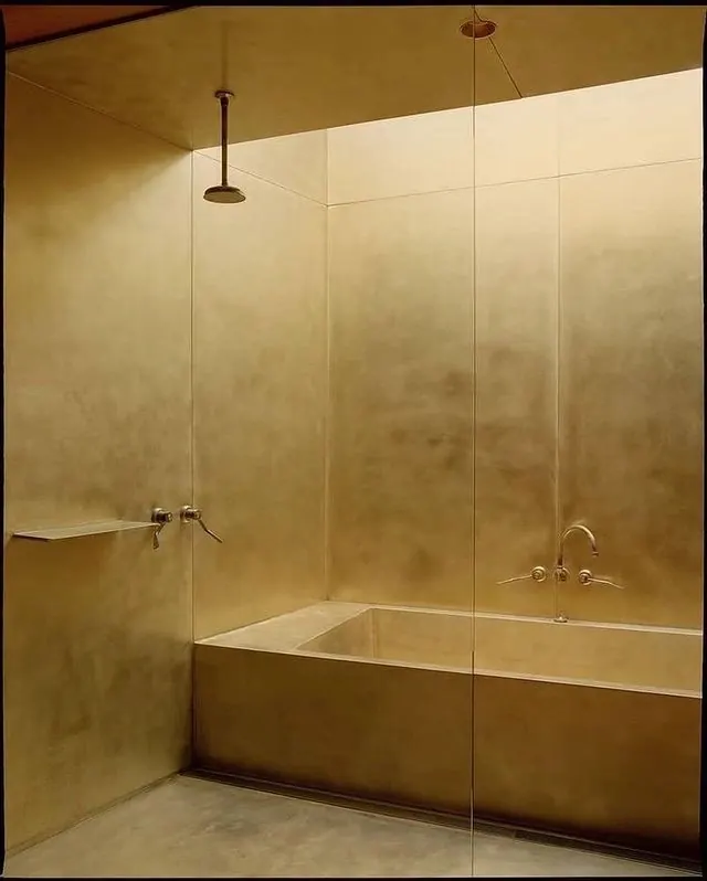 Minimalist Spa Bathroom Interior, minimal, luxury, warm