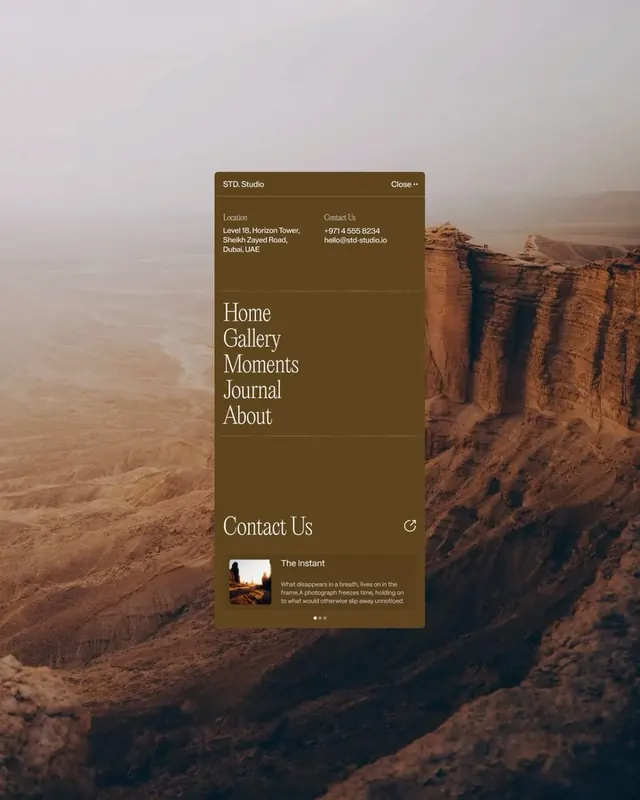 Desert landscape with contact overlay, minimal, organic, earthy