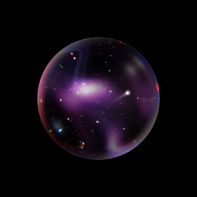 Glassy Space Sphere, abstract, glassmorphism, dark
