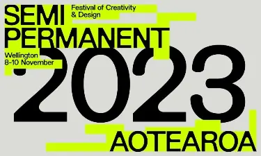 Semi Permanent 2023 festival poster, minimal, dark