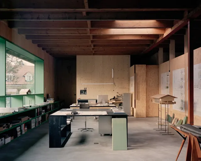 Industrial Interior Workspace, minimal, technical, muted