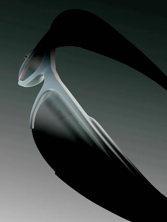 Abstract Fluid Form, 3d-render, minimal, dark