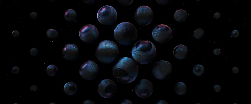 Abstract Spheres Composition, abstract, 3d-render, dark