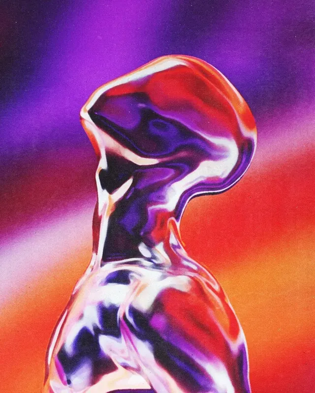 Iridescent Liquid Sculpture