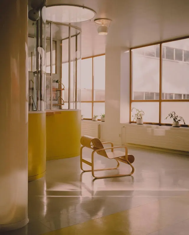 Modernist Interior Space, minimal, light-mode, warm