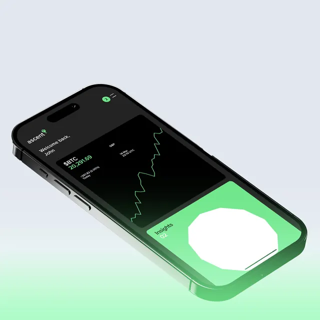 Smartphone UI Mockup with Gradient, dark-mode, gradient-heavy, dark