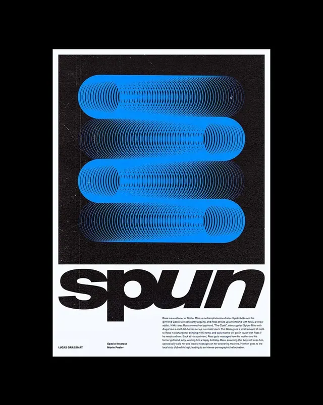 Spun Wordmark and Graphic Identity, minimal, swiss, high-contrast
