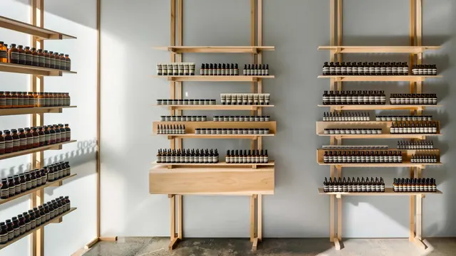 Retail Display Shelving, minimal, light-mode, light