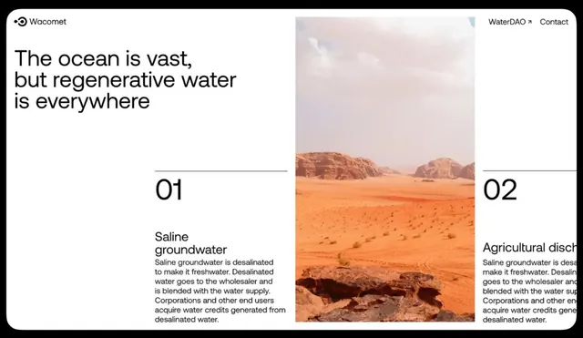 Water resource marketing split layout, minimal, corporate-clean, light
