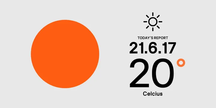 Weather Report UI Component, minimal, corporate-clean, light