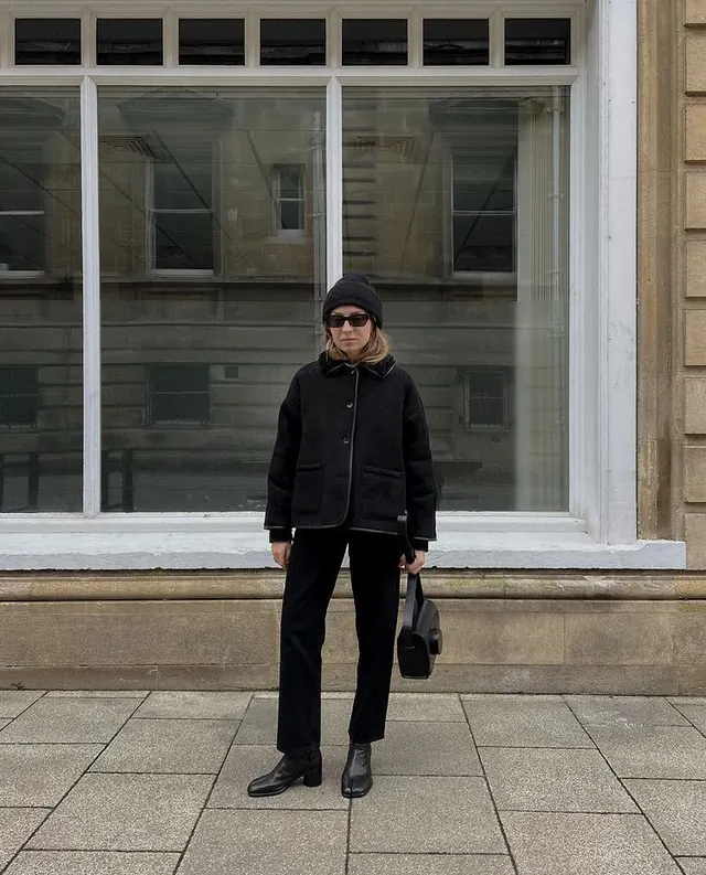 Minimalist black streetwear portrait, minimal, monochrome, dark