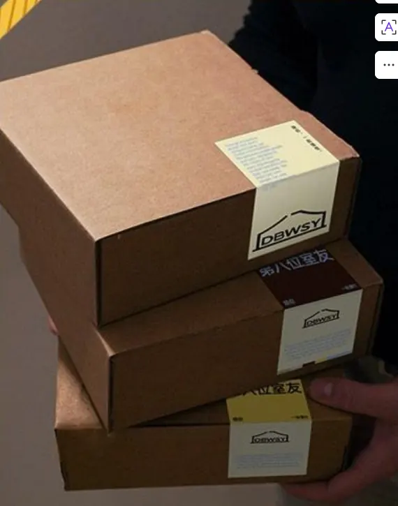 Stacked kraft boxes product packaging mockup, minimal, photographic, warm