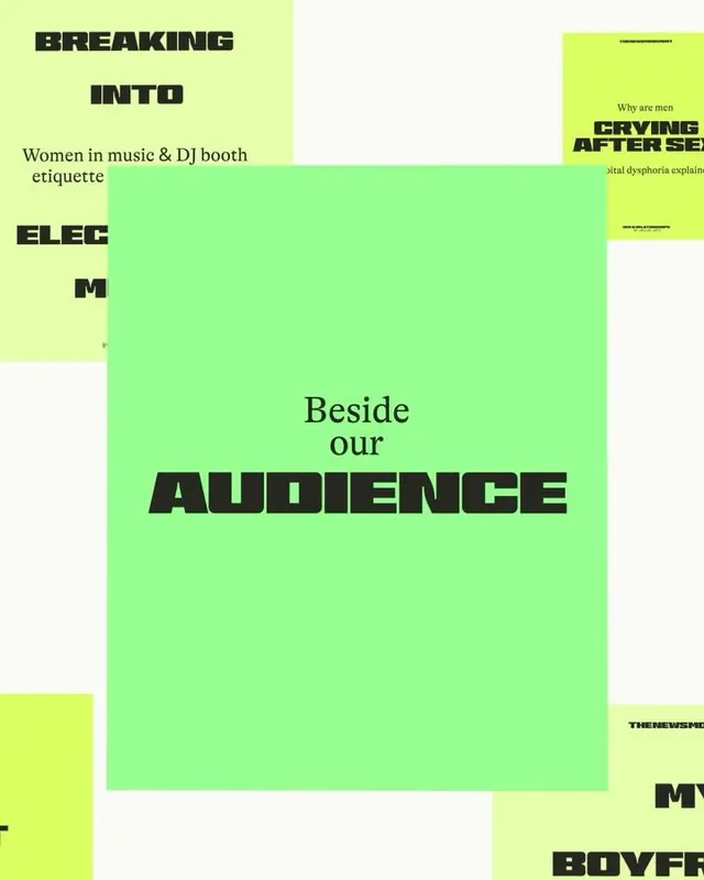 Experimental bold typography in neon lime and yellow, playful, high-contrast
