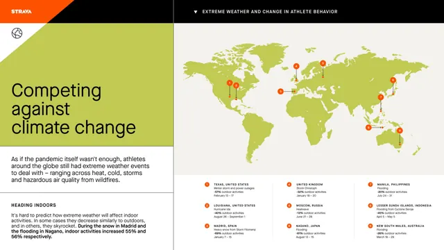 Climate crisis infographic with global map, minimal, data-dense, light