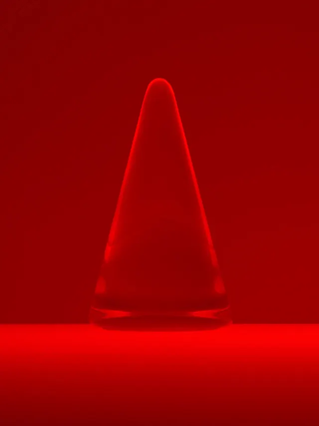 Red Conical Object, minimal, monochrome, vibrant