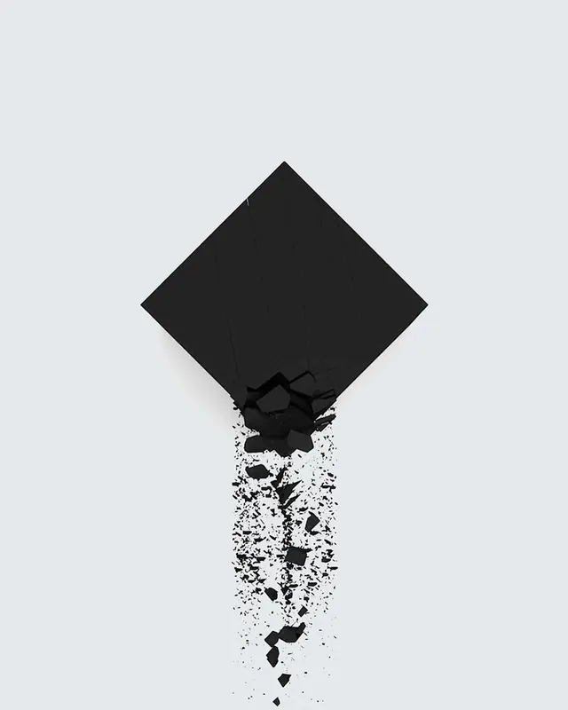 Abstract Ink Drop Graphic, minimal, geometric, monochrome