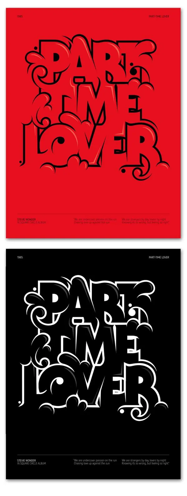 Dark Time Lover Typography Design, brutalist, maximalist, high-contrast