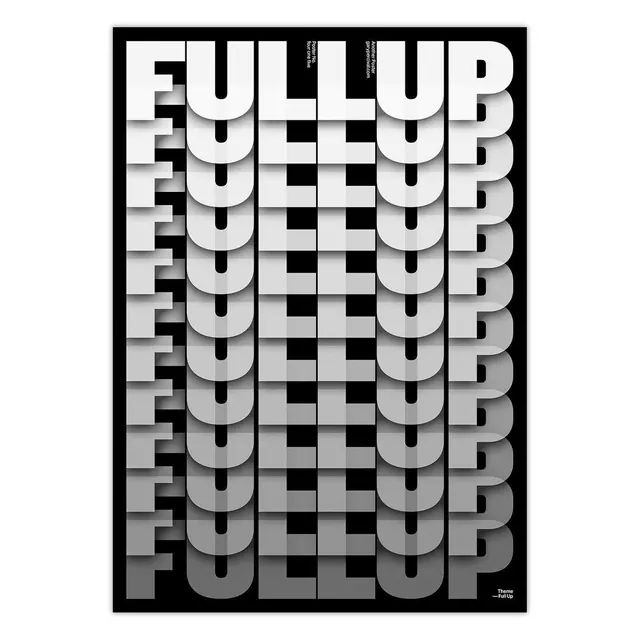 Full Up Typography Study, minimal, swiss, monochrome