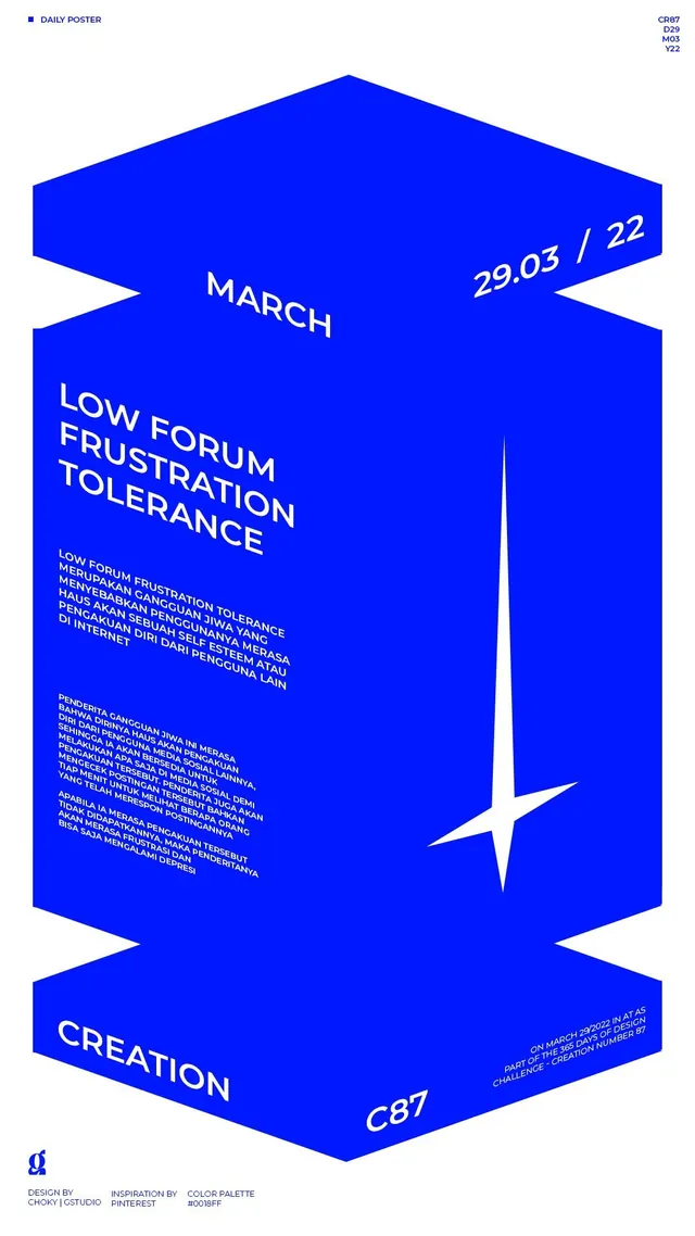 Daily Poster event announcement in isometric blue, geometric, minimal, light