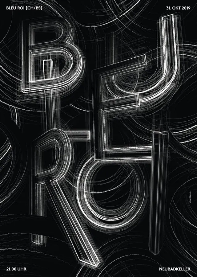 Bleu Roi Typography Study, brutalist, monochrome, monochrome
