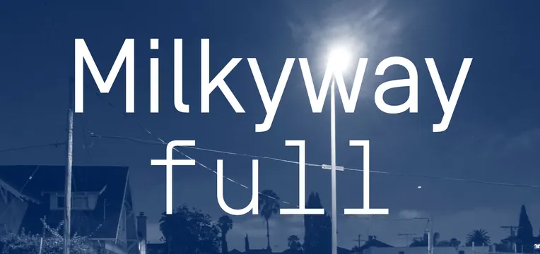 Milkyway full Typography Overlay, minimal, dark-mode, dark