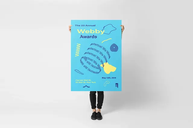 Blue Awards Poster, minimal, geometric, vibrant