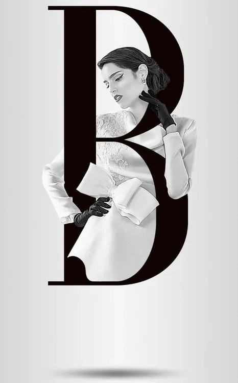 Monogram Portrait Composition, minimal, monochrome, monochrome