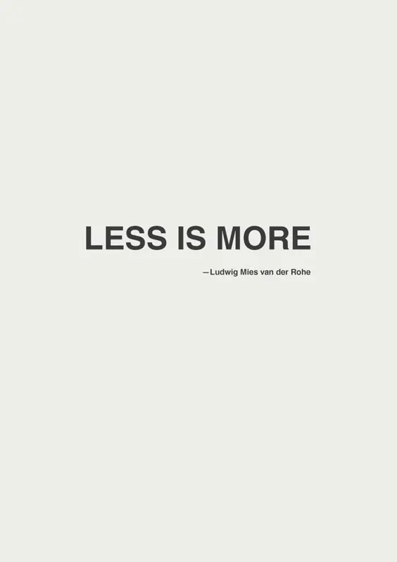 Less is More Typography Layout
