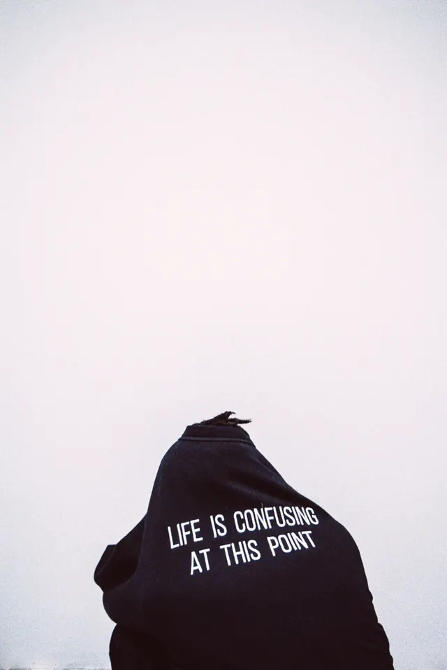 Hoodie with Typography, minimal, monochrome, monochrome