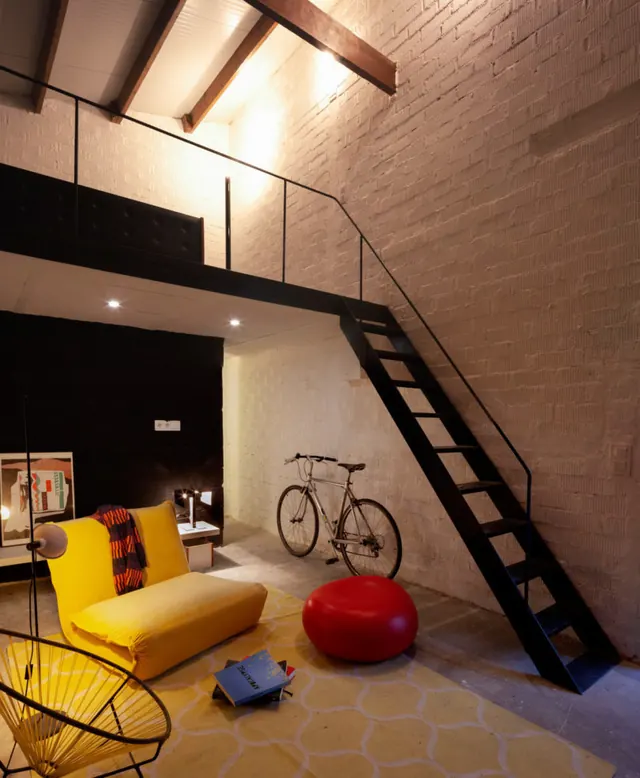 Industrial Loft Interior, minimal, warm