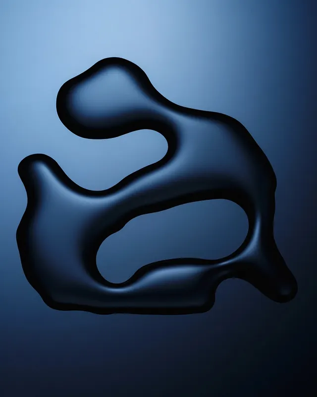 Abstract 3D Fluid Shape, 3d-render, organic, dark
