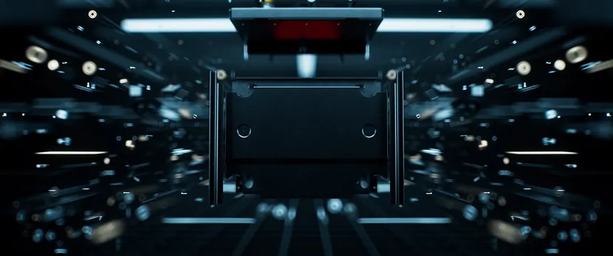 Futuristic Sci-Fi Corridor, dark-mode, technical, dark