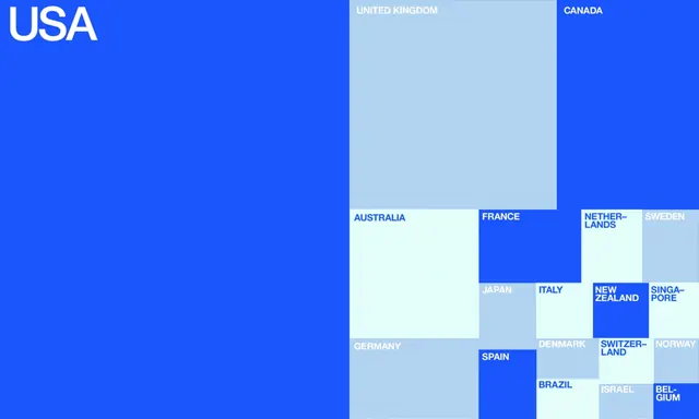 USA and Global Country Map, minimal, geometric, high-contrast