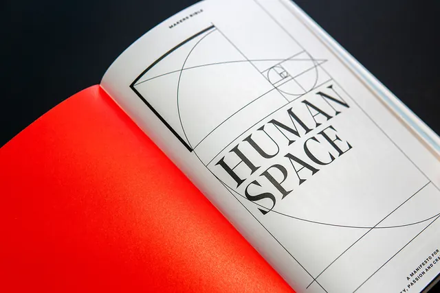 Human Space Editorial Mockup, minimal, swiss, high-contrast