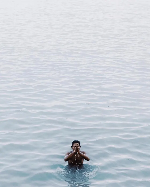 Person in Water, minimal, photographic, cool