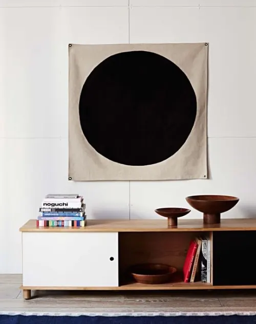 Minimalist Interior with Abstract Graphic, minimal, organic, monochrome